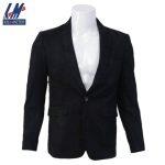 KILOMETER Black Single Buttoned Coat For Men - KMB382-20#