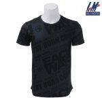 KILOMETER Round Neck T-Shirt with Self Print MT003 For Men