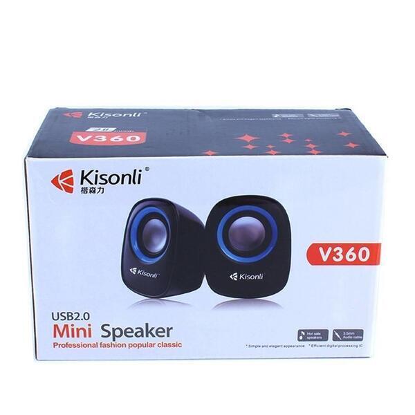 Kisonli V360 Speakers, 1.5W * 2, USB