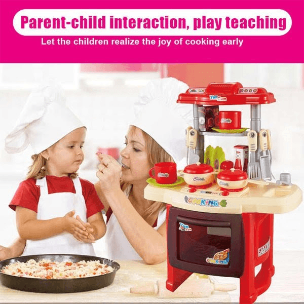 Kitchen Set with Cooking Sound and Gas Light.