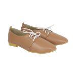 Kohinoor Footwears Cream Oxford Close Shoes For Women