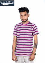 Labiz & Bryan - Boat Neck Stripe Cotton T-shirt For Men