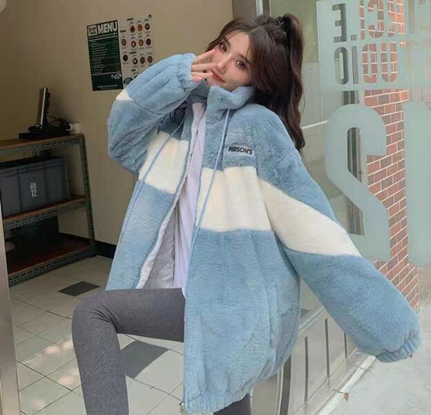 Lambswool Angora Fleece Drawstring Women Jacket