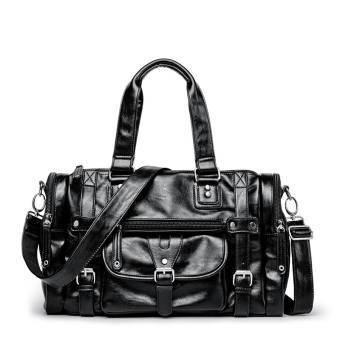 Leather Side Bag Business Cross-body Messenger Youtube Hand Bag For Men Black