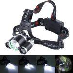 LED Headlamp High Power Bright Headlight 3 CREE T6 with Charger for Hiking Camping Riding Fishing