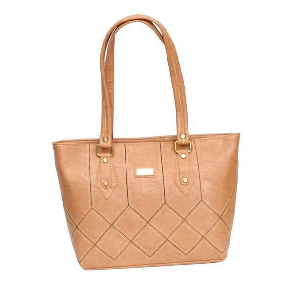Light Brown Patterned Hand Bag For Women
