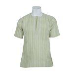 Light Green Printed Kurta Shirt For Men