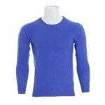 Lightblue Solid Woolen Round Neck Sweater For Men