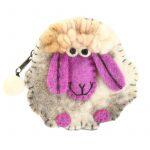 Lightgrey Sheep Design Felt Coin Purse For Women