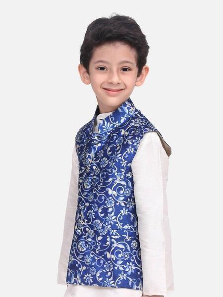 LilPicks Royal Rose Digital Print Nehru Jacket for Baby Boys