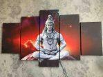 Lord Shiva Canavs 5 Panel – Canvas High Texture Cloth With Framing