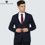 Louis Philippe Grey Textured Lesiure Sport Blazer For Men