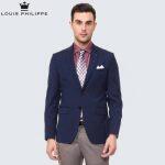 Louis Philippe Soild Dark Grey Slim Fit Blazer For Men