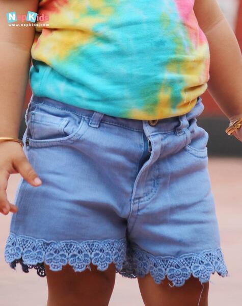 Lovely Summer Jeans Half Pants With Lace End For Summer