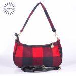 Lush Checkered Woolen Baguette Bag For Women/Shoulder Bag/Cross Body
