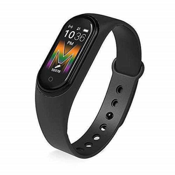 M5 Smart Band Fitness Watch Heart Rate with Activity Tracker Waterproof Body Functions Like Steps Counter, Calorie Counter, Blood Pressure, OLED Touchscreen