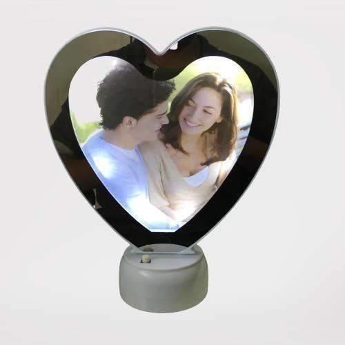 Magic Mirror and Photo Frame 2 in 1 With LED light(Heart shape)