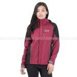 Maroon/Black White Peak Mountain Gear Embroidered Shoftshell Jacket For Women