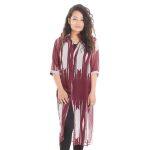 Chiffon White Printed Cardigan For Women