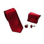 Maroon Lininhg Box Tie With Pocket & Cufflinks 6-7 cm