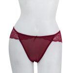 Maroon Net Floral Designed Panty For Women