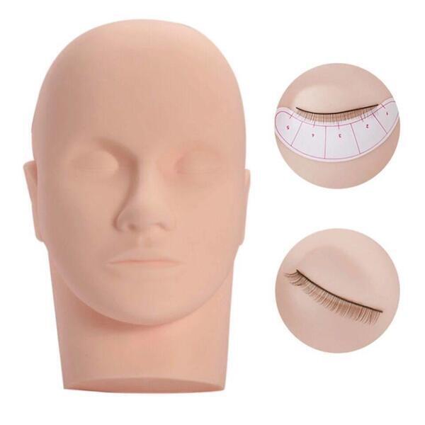 Massage Mannequin Head Flat Eye Facial Eyelash Extension Makeup Practice Cosmetic Model Professional Training Heads Tool