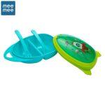 Mee Mee Air-Tight Baby Toddler Feeding Bowl With Fork & Spoon (Blue)