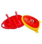 Mee Mee Air-Tight Baby Toddler Feeding Bowl With Fork & Spoon (Red)