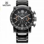 MEGIR Chronograph Waterproof Luminous Quartz Analog Stainless Steel Wrist Watch