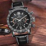 MEGIR M-3008L Chronograph Luminous Quartz Analog Leather Strap Wrist Watch