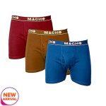 Men Long Cotton Fine Underwear Pack Of 3 Multi Colour