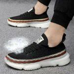 Mesh Breathable Black Sneakers For Men