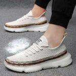 Mesh Breathable White Sneakers For Men