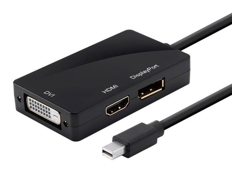 Mini DisplayPort 1.1 to HDMI®, DVI & DisplayPort Adapter, Black
