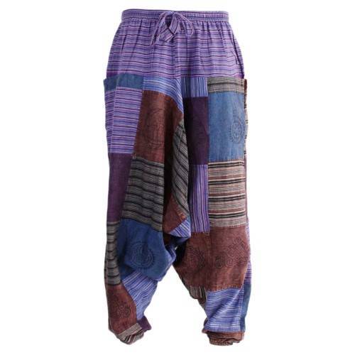 Multi Abstract Printed Cotton Aladin Joggers For Men