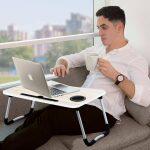 Multi-Purpose Laptop Table with Dock Stand/Study Table/Bed Table/Foldable and Portable/Ergonomic & Rounded Edges/Non-Slip Legs Multicolor