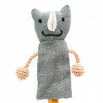Multicolor Finger Puppet Rhino Doll For Kids (Fair Trade Product)