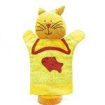Multicolor Hand Puppet Cat With Pocket Doll For Kids (Fair Trade Product)