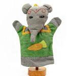 Multicolor Hand Puppet Elephant With Pocket Doll For Kids (Fair Trade Product)