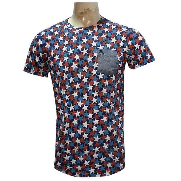 Multicolor Star Design Casual T-Shirt For Men
