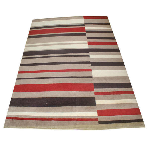 Multicolor strips Himalayan Wool 80K Knot Carpet