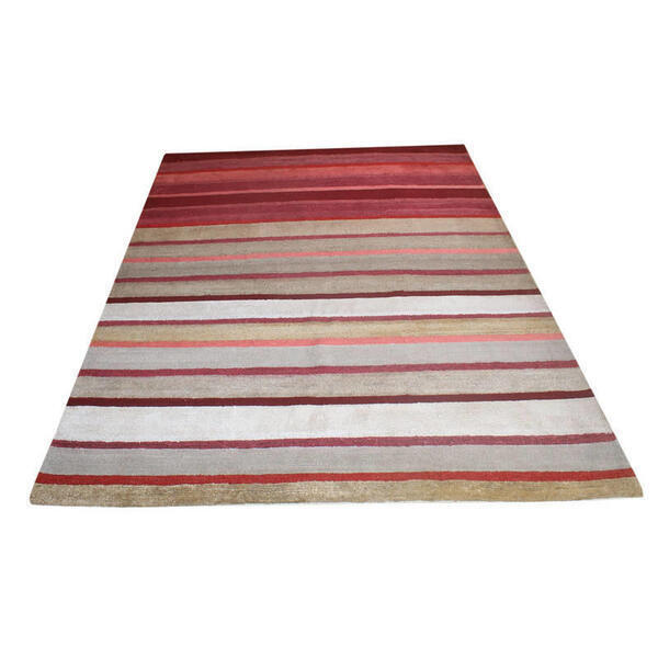 Multicolor strips Wool/Hemp/Viscose/Allow 60K Knot Carpet