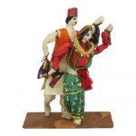 Multicolored Corn Husk Dancing Couple Showpiece – Small [NEPALI HANDMADE DOLLS]