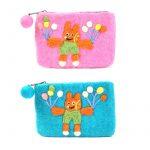 Multicolored Teddy Design Felt Purse For Women