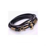 Multilayer Leather Handmade Rope Wristband Anchor Bracelet Bangle Black No Ratings