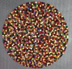 Multy15 Color  100 Cm x 100 Cm Round Felt Ball Carpet