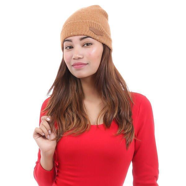 Mustard Woolen Beanie For Women
