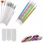 Nail Art Kit ,Nail Art Pen, Nail Brush Set, Stripping Roll Tape And A French Manicure Nail Art Tip Sticker (multicolor)