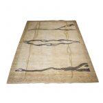 Natural With black And light brown Plain With art line Hemp With slight wool 80K Knot Carpet