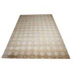 Natural With Bleach Plain With Square Circle Natural With Bleach Hemp 100K Knot Carpet